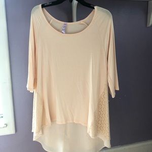 Light pink hi-low blouse